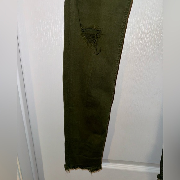 ZARA Distressed Green Skinny Jeans Waist 15-16” - Picture 2 of 3